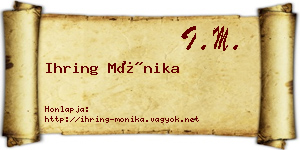 Ihring Mónika névjegykártya