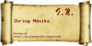 Ihring Mónika névjegykártya